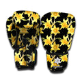 Watercolor Daffodil Flower Pattern Print Boxing Gloves