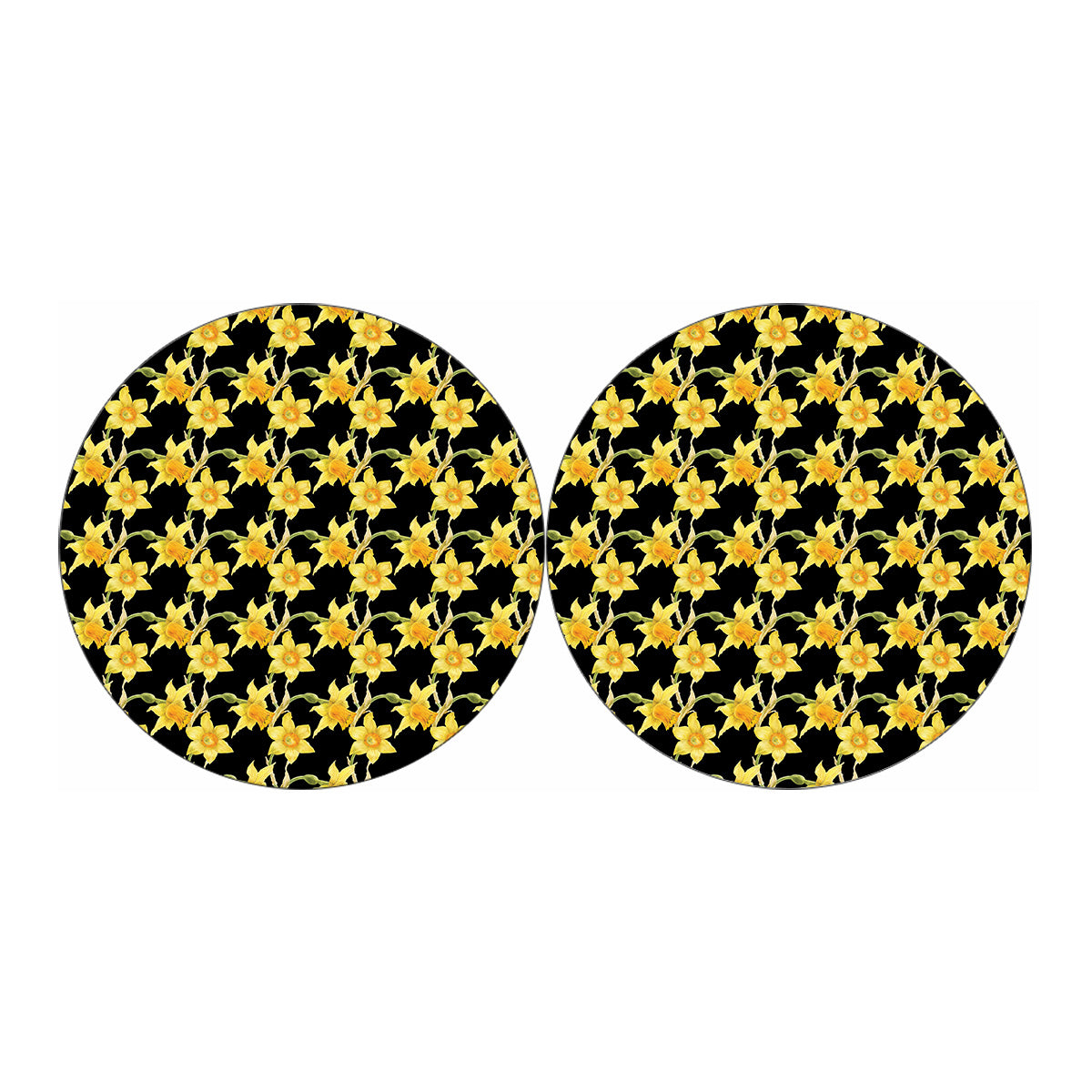 Watercolor Daffodil Flower Pattern Print Car Coasters