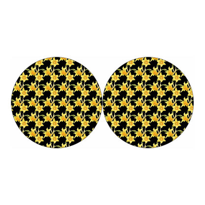 Watercolor Daffodil Flower Pattern Print Car Coasters