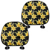 Watercolor Daffodil Flower Pattern Print Car Headrest Covers