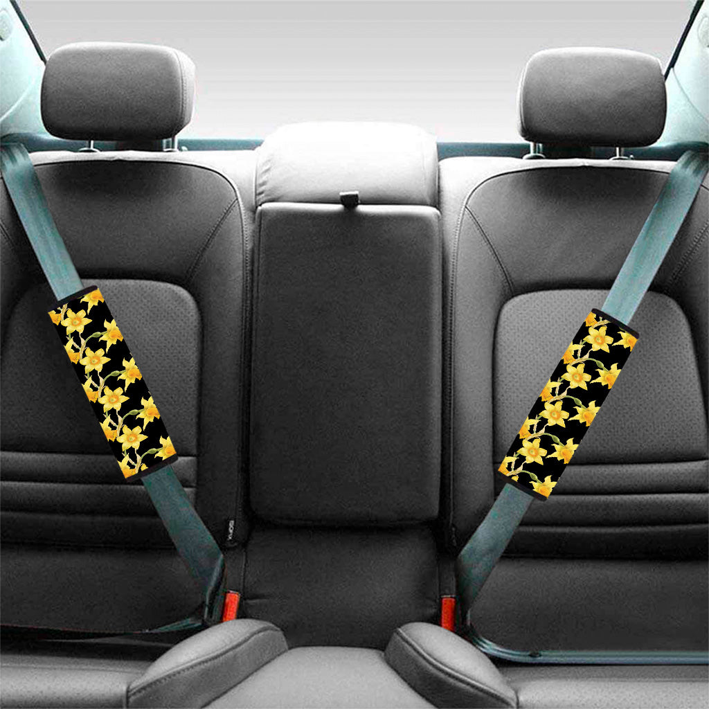 Watercolor Daffodil Flower Pattern Print Car Seat Belt Covers