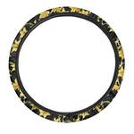Watercolor Daffodil Flower Pattern Print Car Steering Wheel Cover