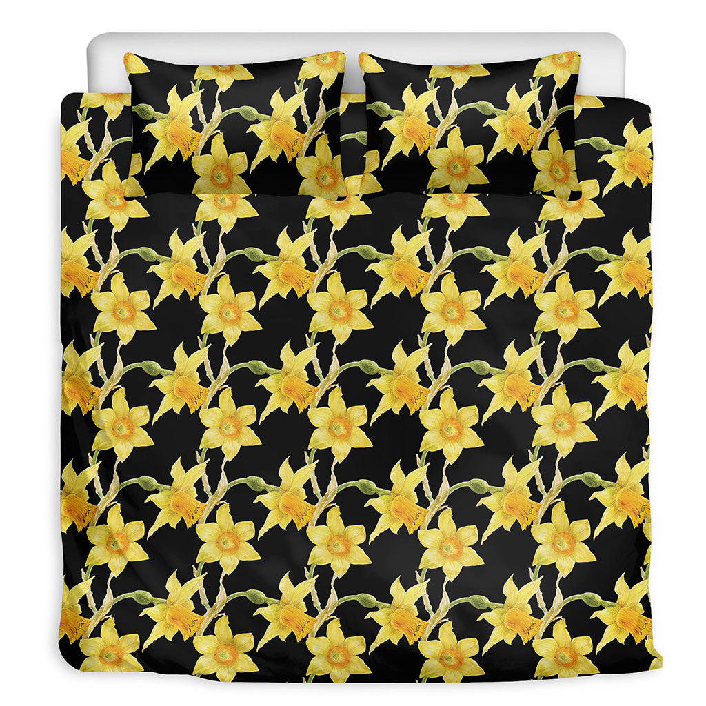 Watercolor Daffodil Flower Pattern Print Duvet Cover Bedding Set