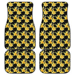 Watercolor Daffodil Flower Pattern Print Front and Back Car Floor Mats