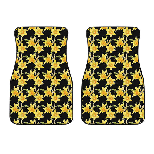 Watercolor Daffodil Flower Pattern Print Front Car Floor Mats