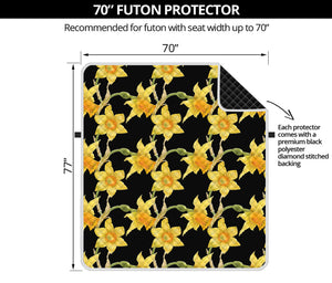 Watercolor Daffodil Flower Pattern Print Futon Protector