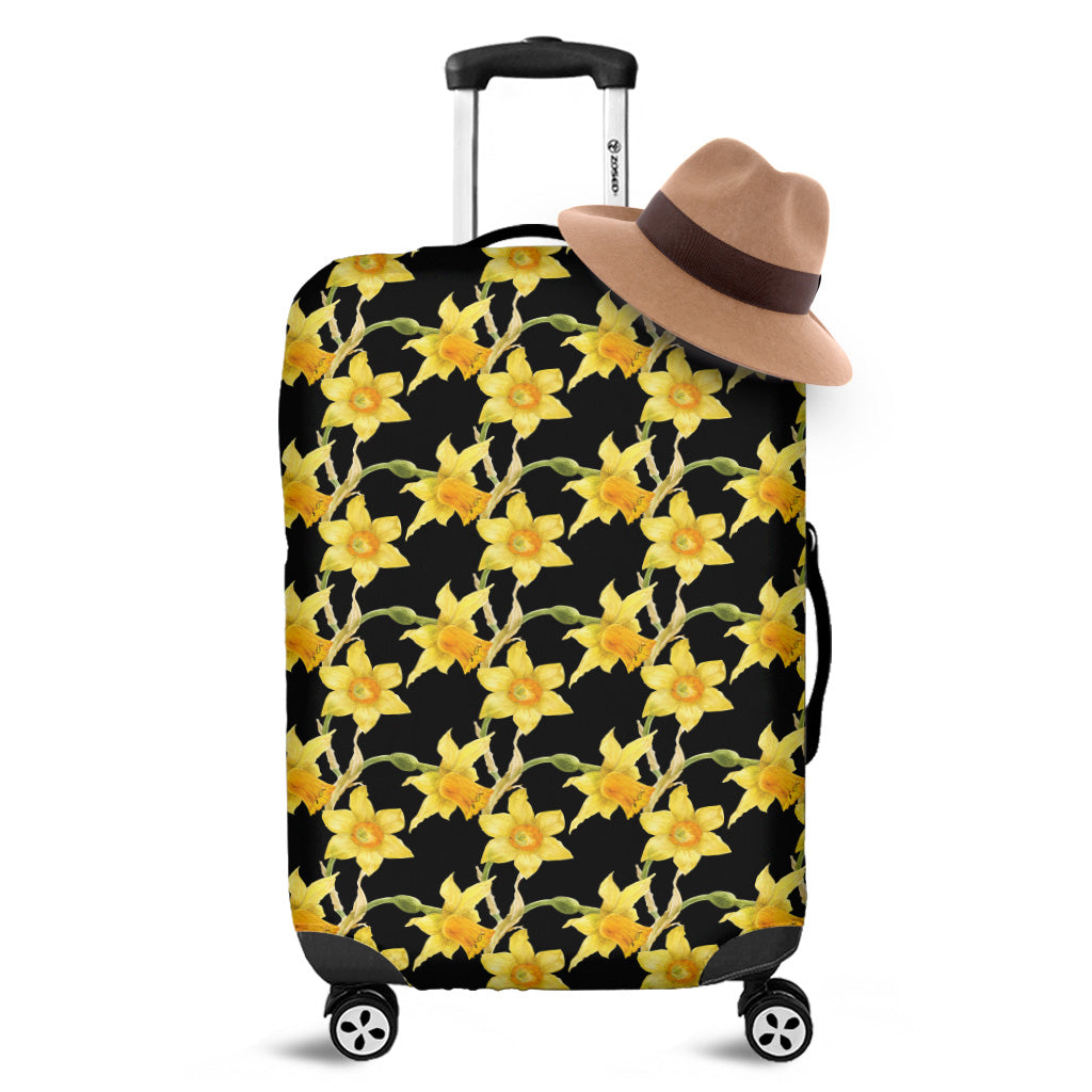 Watercolor Daffodil Flower Pattern Print Luggage Cover