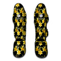 Watercolor Daffodil Flower Pattern Print Muay Thai Shin Guards