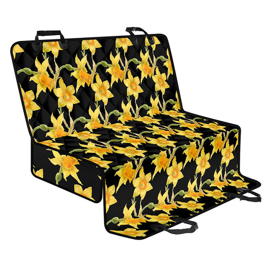 Watercolor Daffodil Flower Pattern Print Pet Car Back Seat Cover