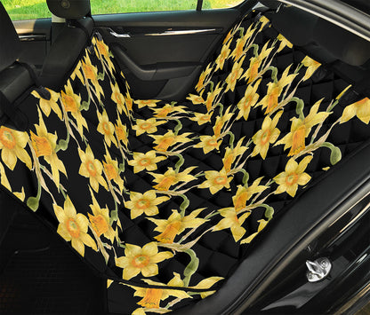 Watercolor Daffodil Flower Pattern Print Pet Car Back Seat Cover