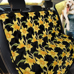 Watercolor Daffodil Flower Pattern Print Pet Car Back Seat Cover