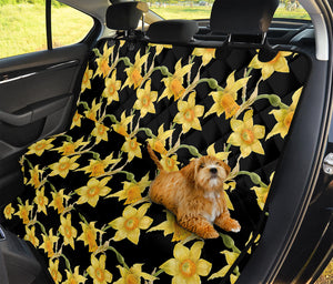 Watercolor Daffodil Flower Pattern Print Pet Car Back Seat Cover