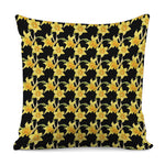 Watercolor Daffodil Flower Pattern Print Pillow Cover
