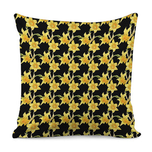 Watercolor Daffodil Flower Pattern Print Pillow Cover