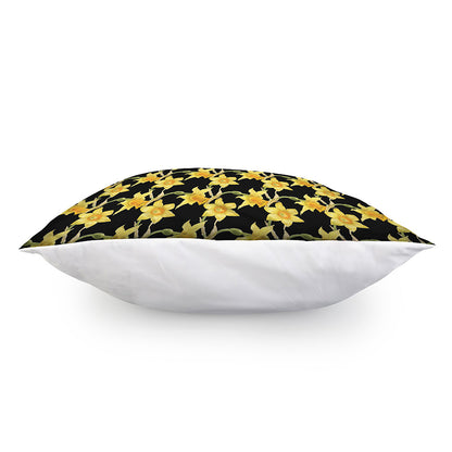 Watercolor Daffodil Flower Pattern Print Pillow Cover