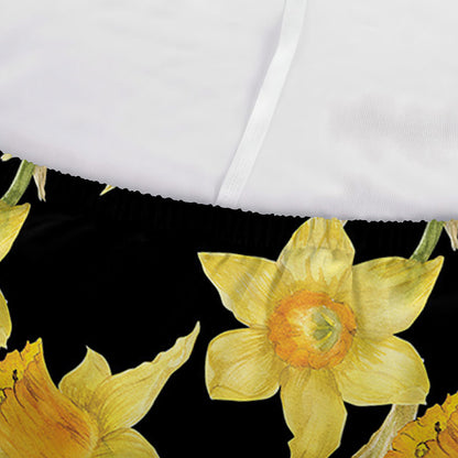 Watercolor Daffodil Flower Pattern Print Sofa Cover