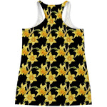 Watercolor Daffodil Flower Pattern Print Women's Racerback Tank Top