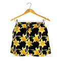 Watercolor Daffodil Flower Pattern Print Women's Shorts