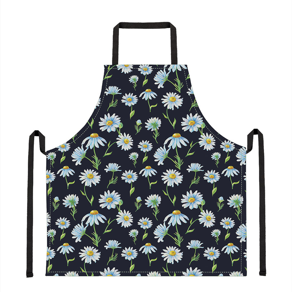 Watercolor Daisy Floral Pattern Print Apron