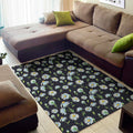 Watercolor Daisy Floral Pattern Print Floor Mat