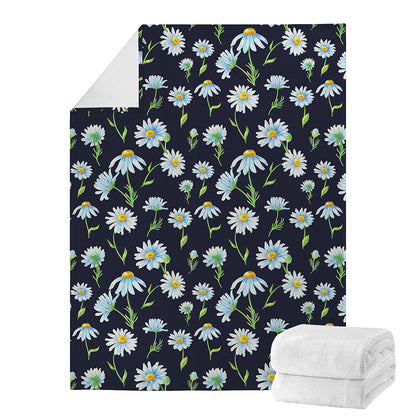 Watercolor Daisy Floral Pattern Print Blanket
