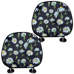 Watercolor Daisy Floral Pattern Print Car Headrest Covers