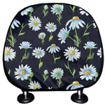 Watercolor Daisy Floral Pattern Print Car Headrest Covers