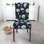 Watercolor Daisy Floral Pattern Print Dining Chair Slipcover