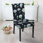 Watercolor Daisy Floral Pattern Print Dining Chair Slipcover