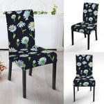 Watercolor Daisy Floral Pattern Print Dining Chair Slipcover