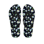 Watercolor Daisy Floral Pattern Print Flip Flops