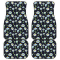Watercolor Daisy Floral Pattern Print Front and Back Car Floor Mats