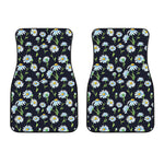 Watercolor Daisy Floral Pattern Print Front Car Floor Mats