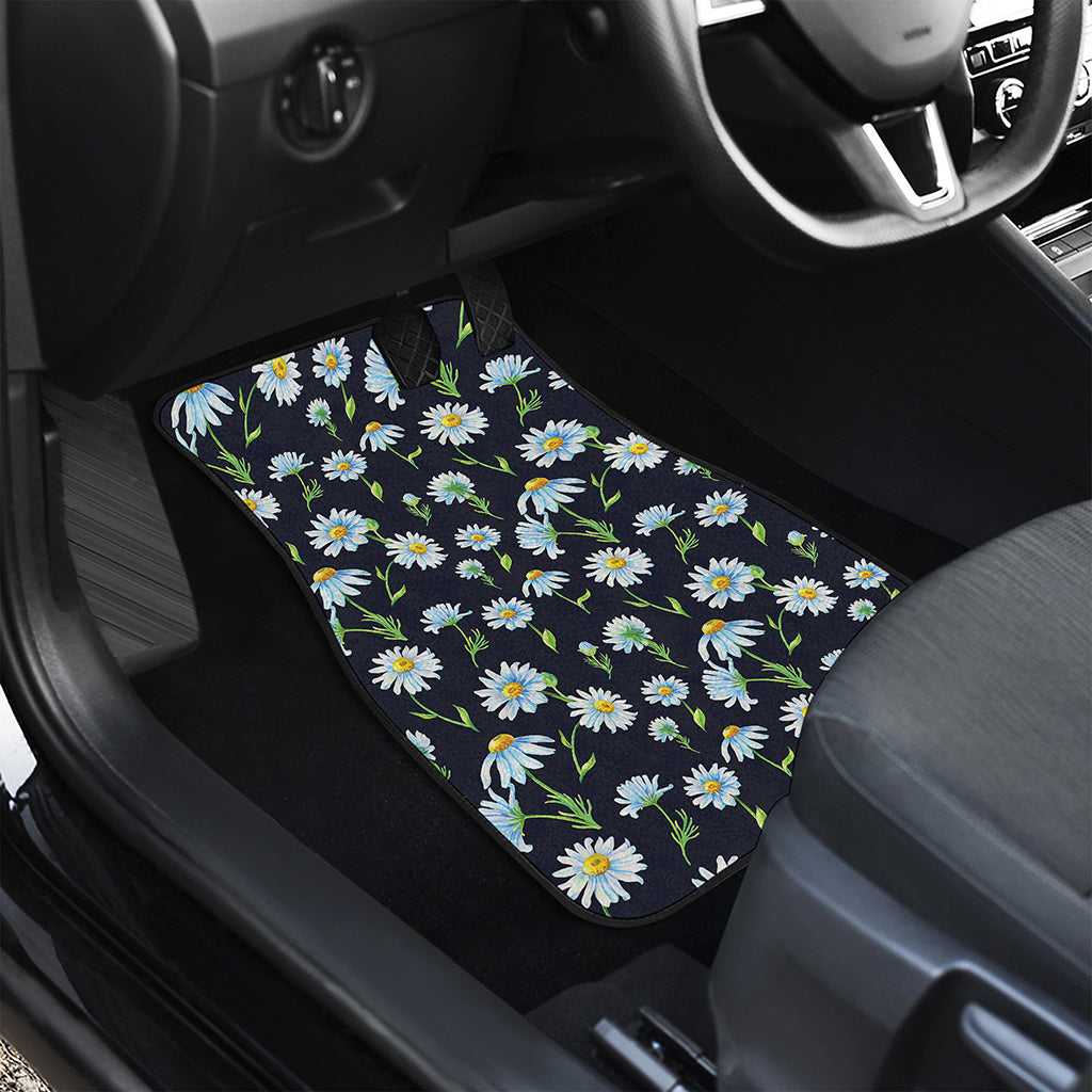 Watercolor Daisy Floral Pattern Print Front Car Floor Mats