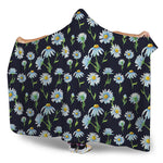 Watercolor Daisy Floral Pattern Print Hooded Blanket