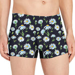 Watercolor Daisy Floral Pattern Print Men's Boxer Briefs