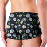 Watercolor Daisy Floral Pattern Print Men's Boxer Briefs