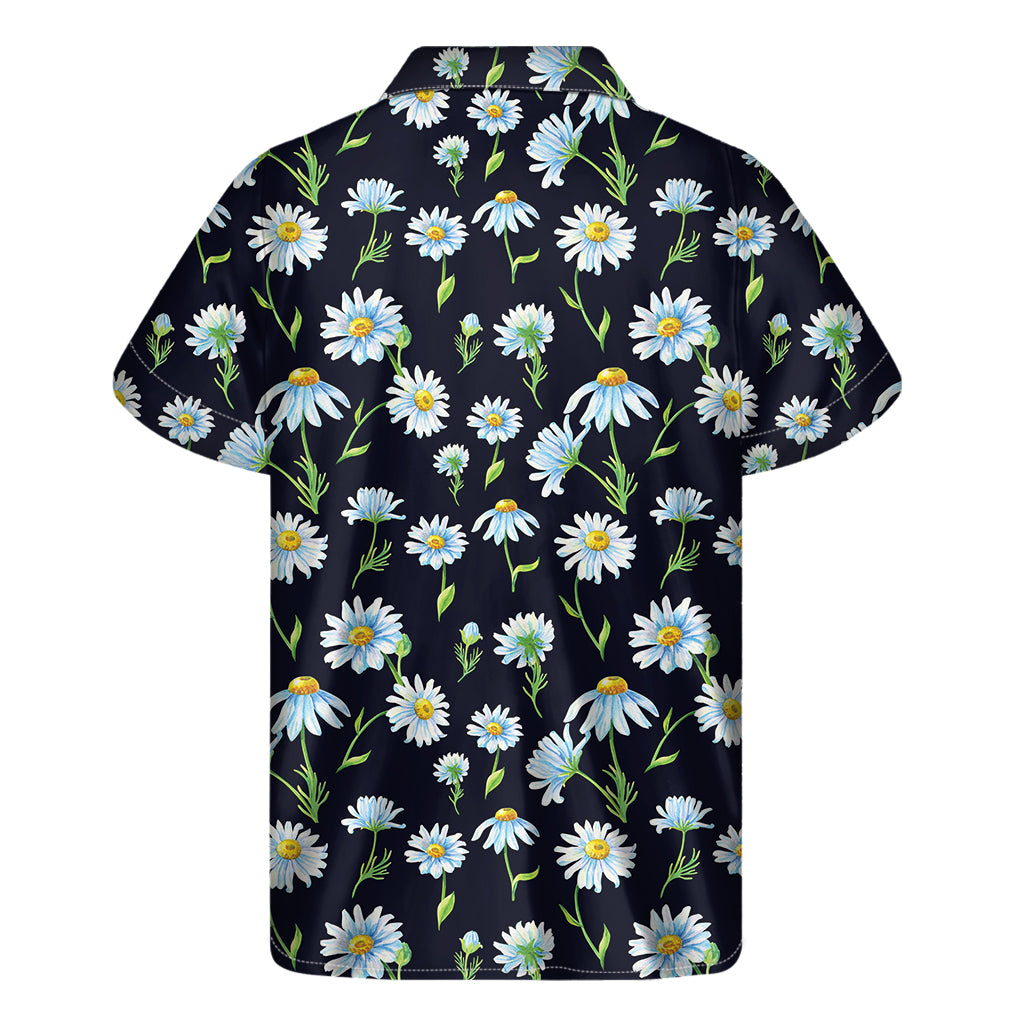 Watercolor Daisy Floral Pattern Print Men's Short Sleeve Shirt