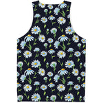 Watercolor Daisy Floral Pattern Print Men's Tank Top