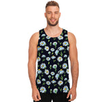 Watercolor Daisy Floral Pattern Print Men's Tank Top