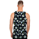 Watercolor Daisy Floral Pattern Print Men's Tank Top