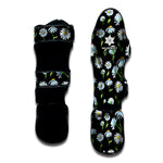 Watercolor Daisy Floral Pattern Print Muay Thai Shin Guard