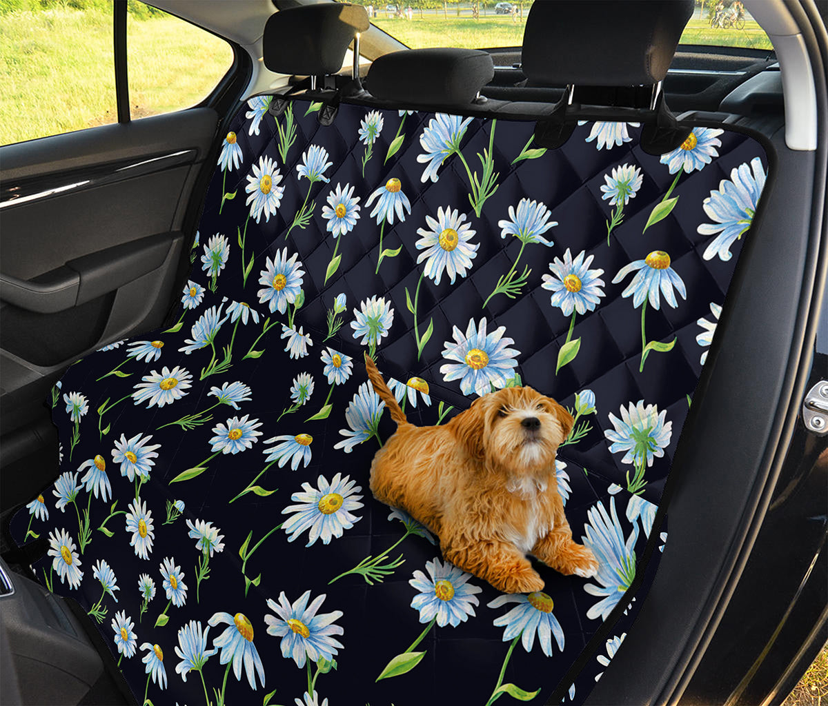 Watercolor Daisy Floral Pattern Print Pet Car Back Seat Cover