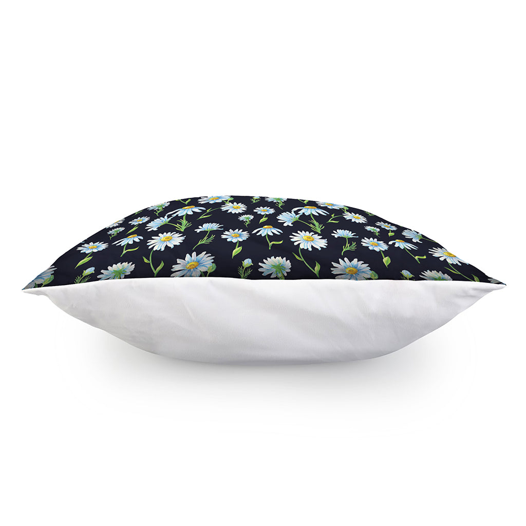 Watercolor Daisy Floral Pattern Print Pillow Cover