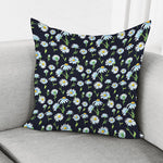 Watercolor Daisy Floral Pattern Print Pillow Cover