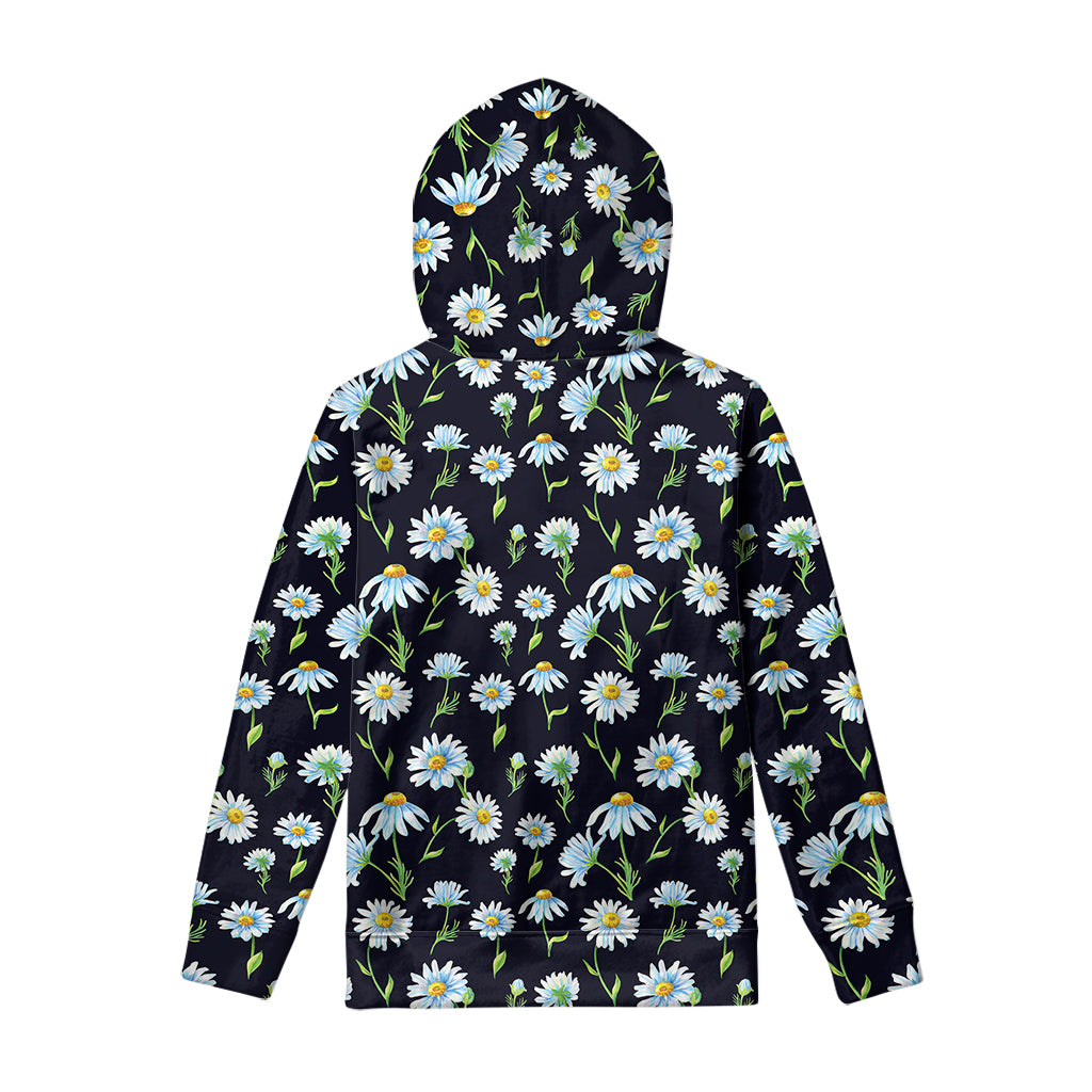 Watercolor Daisy Floral Pattern Print Pullover Hoodie