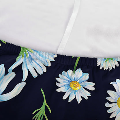 Watercolor Daisy Floral Pattern Print Sofa Cover
