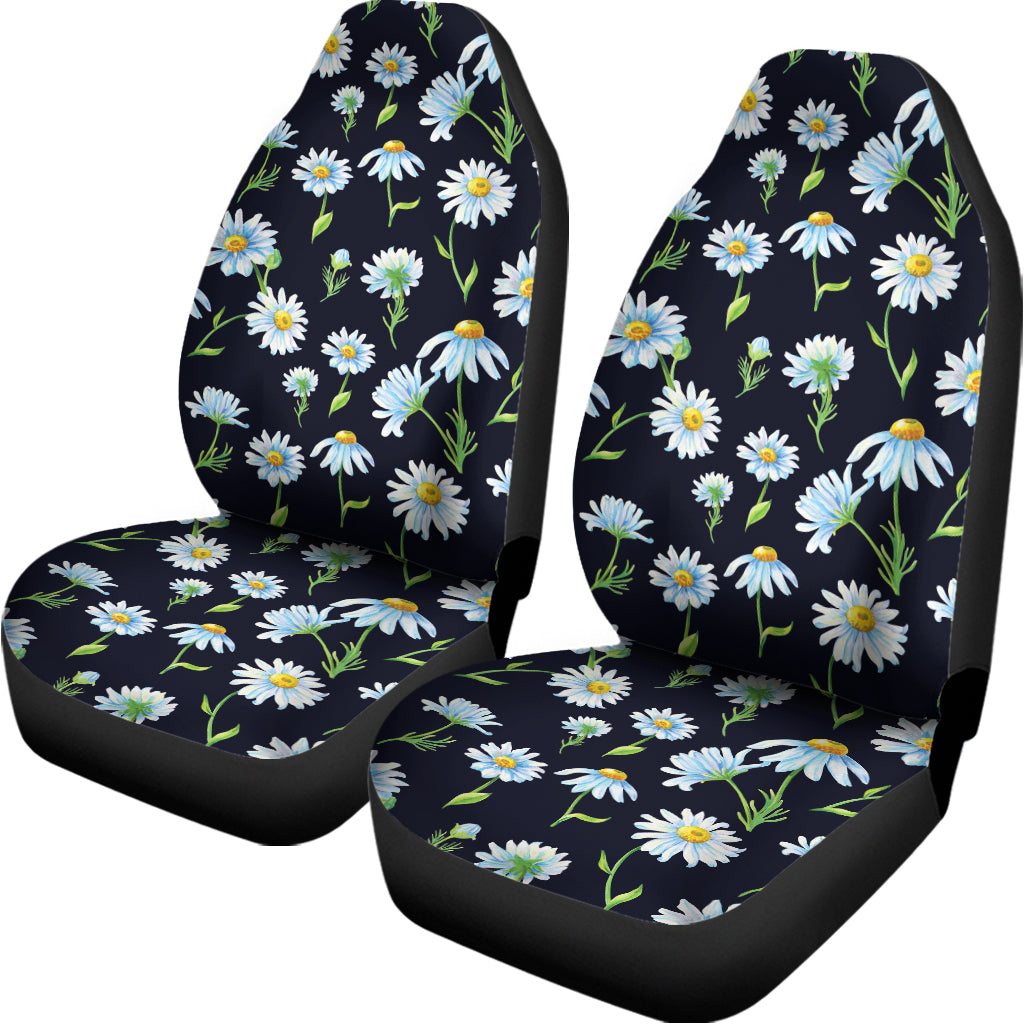 Watercolor Daisy Floral Pattern Print Universal Fit Car Seat Covers