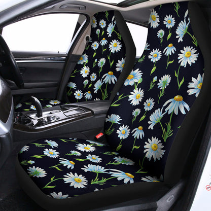 Watercolor Daisy Floral Pattern Print Universal Fit Car Seat Covers