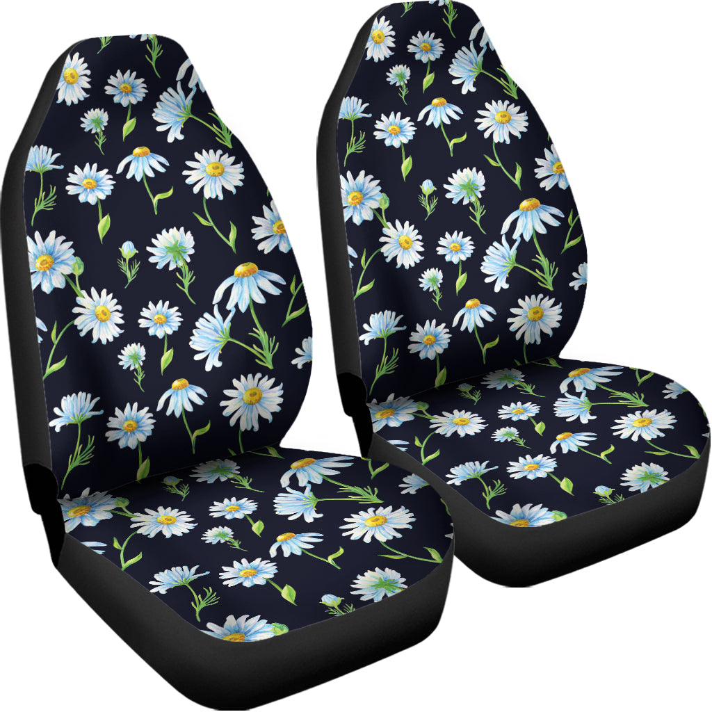 Watercolor Daisy Floral Pattern Print Universal Fit Car Seat Covers